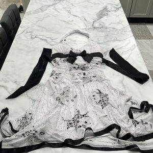 White & Black Sparkly Dress